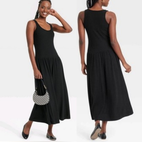 Universal Thread Dresses & Skirts - NWT Universal Thread Drop Waist Maxi Dress In Black Size Women's XL